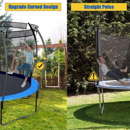 Elitezip 14FT Trampoline with Enclosure Net 1400 LBS No Gap Design for Kids Adults Heavy Duty Outdoor Trampolines Blue - Image 2